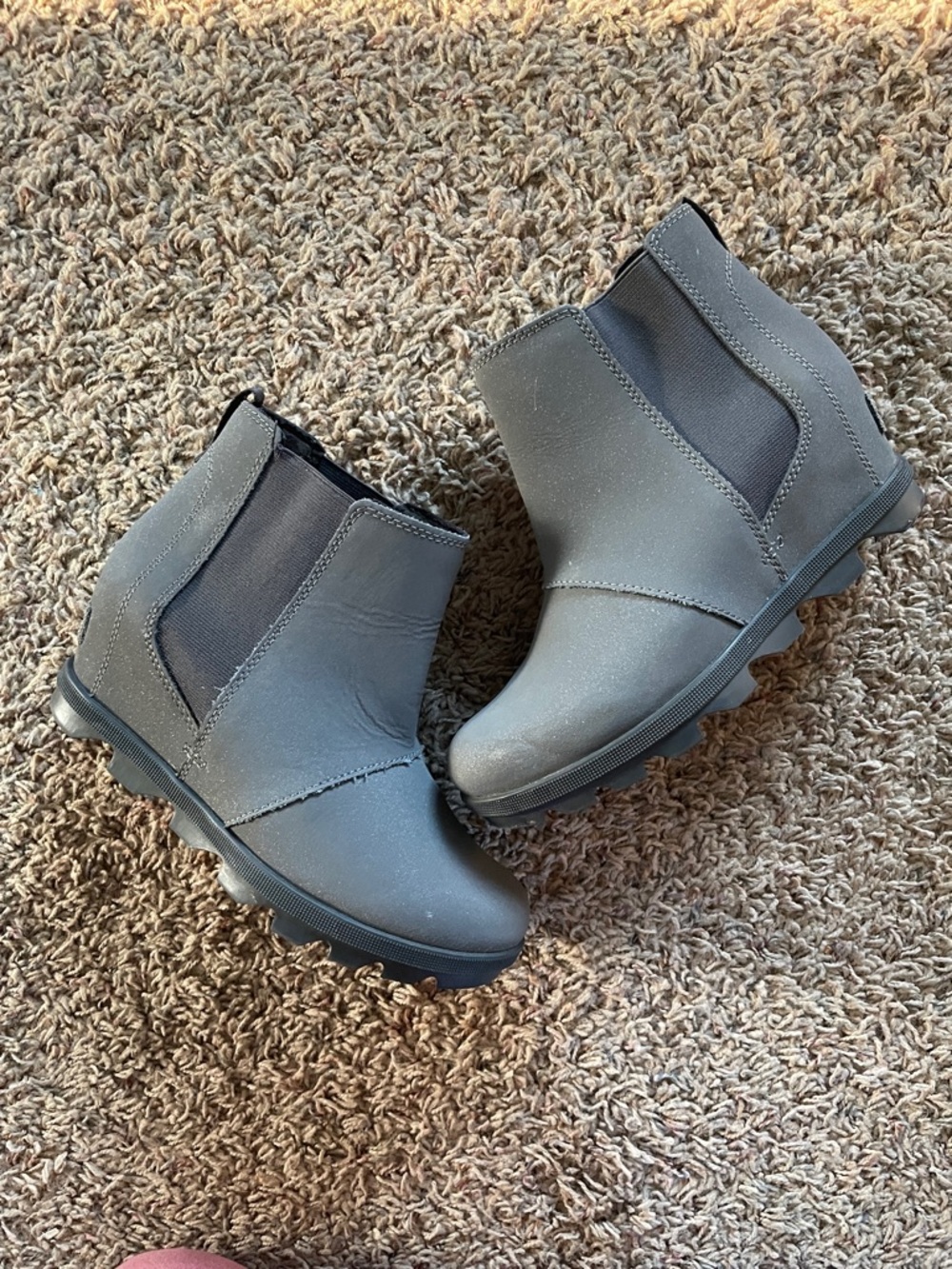 Sorel Kids Gray Boots with Elastic Panels